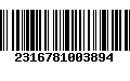 Código de Barras 2316781003894