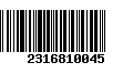 Código de Barras 2316810045