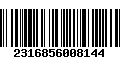 Código de Barras 2316856008144