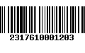 Código de Barras 2317610001203