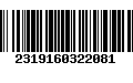 Código de Barras 2319160322081