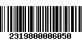 Código de Barras 2319800006050