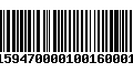 Código de Barras 232159470000100160001600