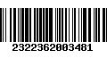 Código de Barras 2322362003481