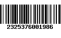 Código de Barras 2325376001986