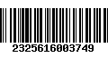 Código de Barras 2325616003749