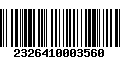 Código de Barras 2326410003560