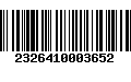 Código de Barras 2326410003652