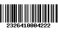 Código de Barras 2326410004222