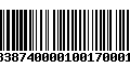 Código de Barras 232838740000100170001700