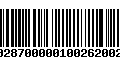 Código de Barras 233028700000100262002624