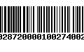 Código de Barras 233028720000100274002740