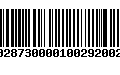 Código de Barras 233028730000100292002929