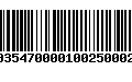 Código de Barras 233035470000100250002508