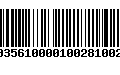 Código de Barras 233035610000100281002812