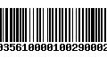 Código de Barras 233035610000100290002902