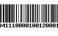 Código de Barras 233041110000100120001200