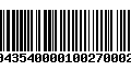 Código de Barras 233043540000100270002709