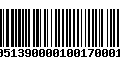 Código de Barras 233051390000100170001703