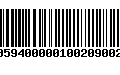 Código de Barras 233059400000100209002099