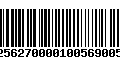 Código de Barras 233256270000100569005693