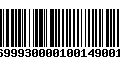 Código de Barras 233699930000100149001491