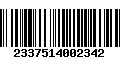 Código de Barras 2337514002342