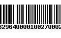 Código de Barras 233829640000100270002708