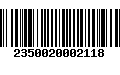 Código de Barras 2350020002118