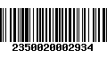 Código de Barras 2350020002934