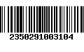 Código de Barras 2350291003104