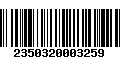 Código de Barras 2350320003259