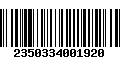 Código de Barras 2350334001920