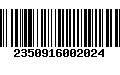 Código de Barras 2350916002024