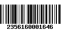 Código de Barras 2356160001646