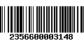 Código de Barras 2356600003148