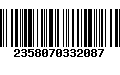 Código de Barras 2358070332087