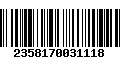 Código de Barras 2358170031118