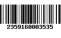 Código de Barras 2359160003535