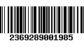 Código de Barras 2369289001985