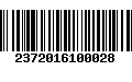 Código de Barras 2372016100028