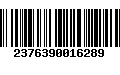 Código de Barras 2376390016289