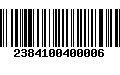 Código de Barras 2384100400006