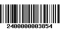 Código de Barras 2400000003854