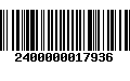 Código de Barras 2400000017936