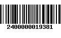 Código de Barras 2400000019381