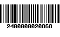 Código de Barras 2400000020868