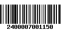 Código de Barras 2400007001150