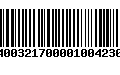 Código de Barras 24003217000010042303