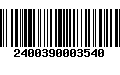 Código de Barras 2400390003540